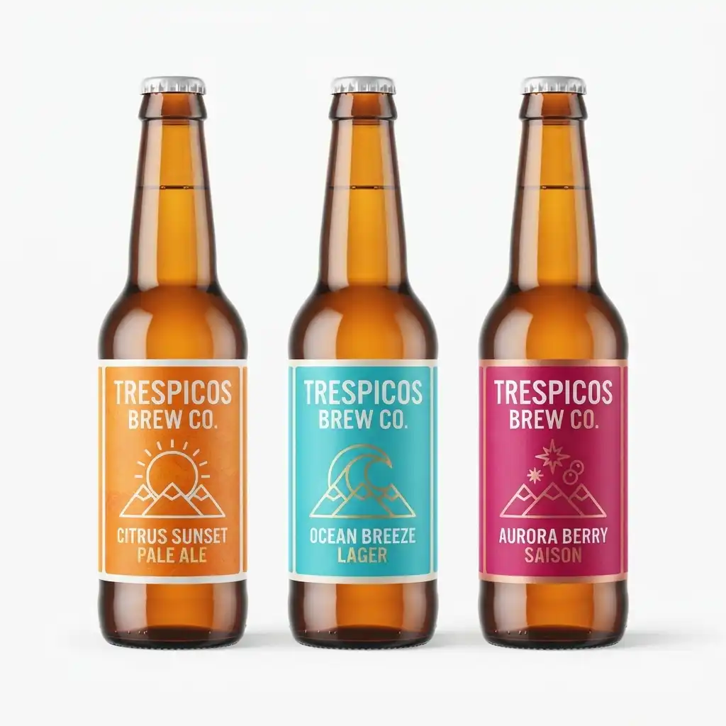 presentacion de tres cervezas artesanales